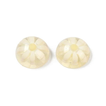 Прозрачная эпоксидная смола декодирует кабошоны, полукруглый с цветком