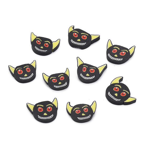 Halloween Handmade Polymer Clay Cabochons, Polymer Clay Slices for Resin Crafts & DIY Projects, Ghost