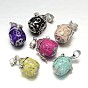 Enamel Pot Rack Plating Brass Prayer Box Pendants, Wish Box, 22x16x12mm, Hole: 5x3mm