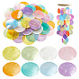 80 шт 8 цвета натуральный capiz оболочка соединительные подвески, окрашенные, плоские круглые ссылки
