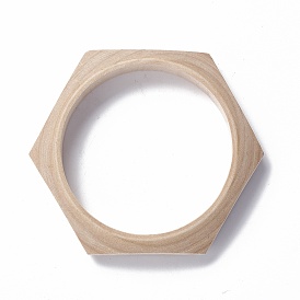 Wood Bangle Makings, for DIY Wood Crafts, Hexagon