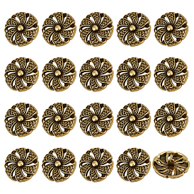 20шт. шт. пуговицы из сплава, цветок, 1-луночное