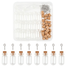 Наборы для изготовления кулонов своими руками, включая стеклянные банки-контейнеры для шариков и 304 нержавеющую сталь с винтовыми петлями и штифтами