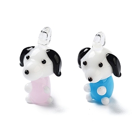 Three-Dimensional Handmade Lampwork Pendants, Bumpy, Dog Charms