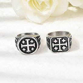 304 из нержавеющей стали кольца палец для мужчин, Иерусалимский крест