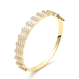 Bracelet articulé en zircone cubique transparente, bijoux en laiton pour femmes, sans cadmium et sans nickel et sans plomb