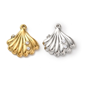 304 подвески из нержавеющей стали, формы раковины, с абс пластмассовой имитационной жемчужиной