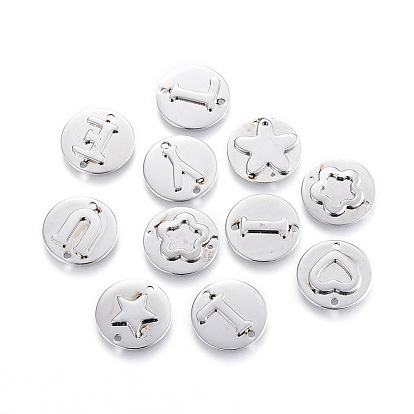 304 Stainless Steel Links Connectors, Flat Round