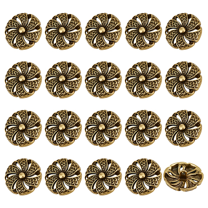 20шт. шт. пуговицы из сплава, цветок, 1-луночное