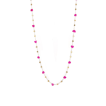 304 Колье из нержавеющей стали и стекла для женщин, самородки, ионное покрытие (ip), долговечный, реальный 14 k позолоченный