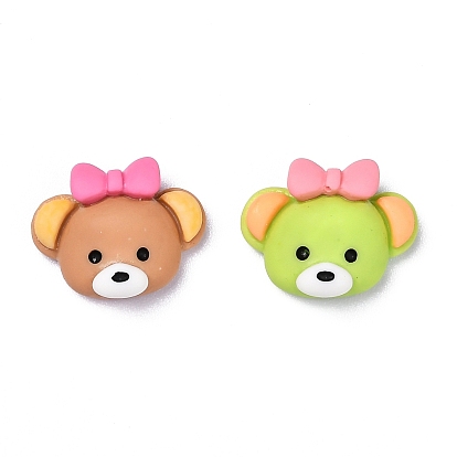 Cabochons en résine opaque, supporter bowknot