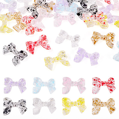 40 шт 8 цвета прозрачные акриловые бусины, бантом, два тона
