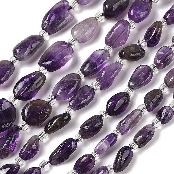 Природный аметист нитей бисера, самородки