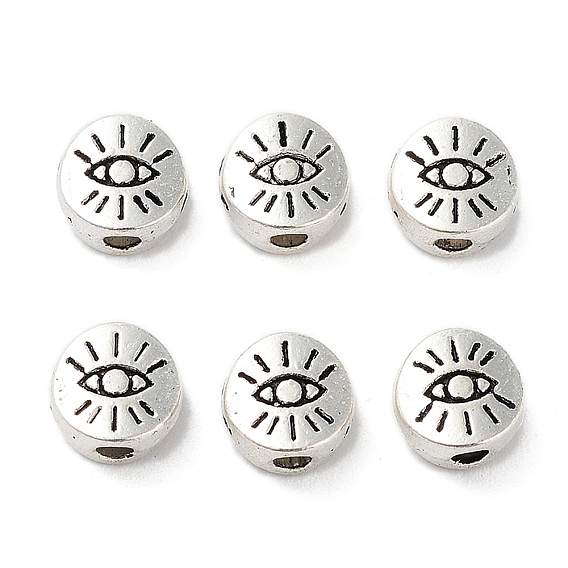 Сплавочные овальные бусины тибетского стиля , без кадмия и без свинца, глаз