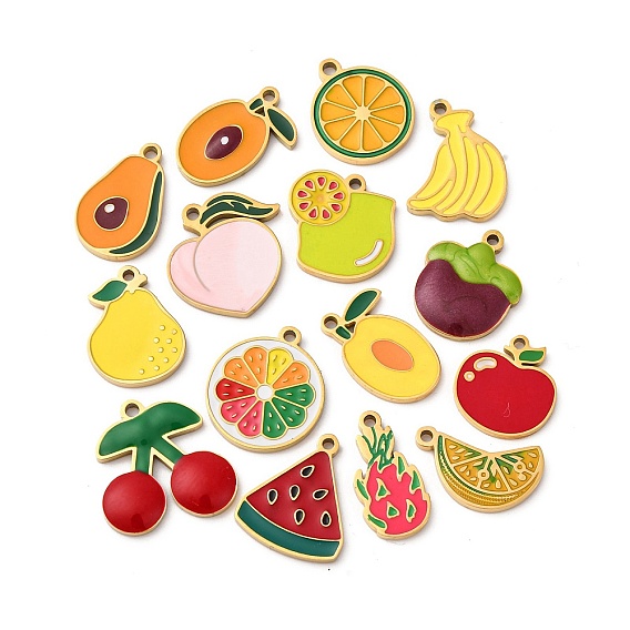 Фруктовая серия 304 эмалированные подвески из нержавеющей стали, ионное покрытие (ip), золотые