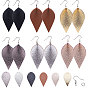 DIY Earring Making, with Eco-Friendly Cowhide Big Pendants, Brass Earring Hooks and Iron Findings