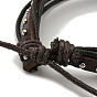 Adjustable PU Leather & Waxed Cords Braided Multi-strand Bracelet