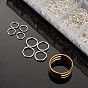 Iron Jump Rings, Open Jump Rings and Assistant Tool Brass Rings, Jump Rings: 4~10x0.7~1mm, Brass Rings: 17mm, about 1500pcs/box, 85g/box