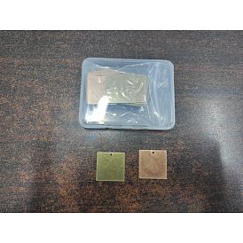 Metall-Tags, messing stanzen blank tag anhänger, Viereck