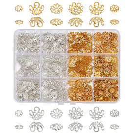 1330шт. латунные и железные колпачки для бусин, цветок