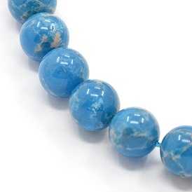 Synthetic Imperial Jasper Round Beads Strands, Dyed