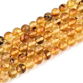 Янтарные шарики нити, круглые