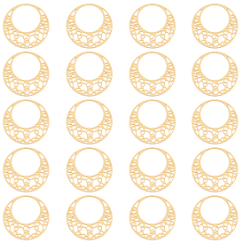 20шт. 304 филигранные соединительные элементы из нержавеющей стали, лазерная резка, плоско-круглые