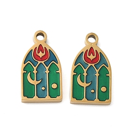 304 подвески из нержавеющей стали, арка с лунными подвесками, с эмалью, ионное покрытие (ip)