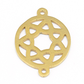 Вакуумное покрытие pvd 201 подвески-соединители из нержавеющей стали, плоские круглые с цветком