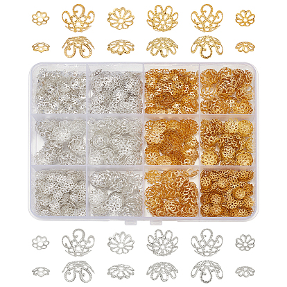 1330шт. латунные и железные колпачки для бусин, цветок