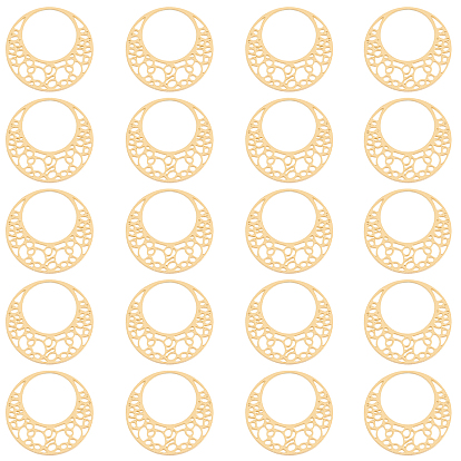 20шт. 304 филигранные соединительные элементы из нержавеющей стали, лазерная резка, плоско-круглые