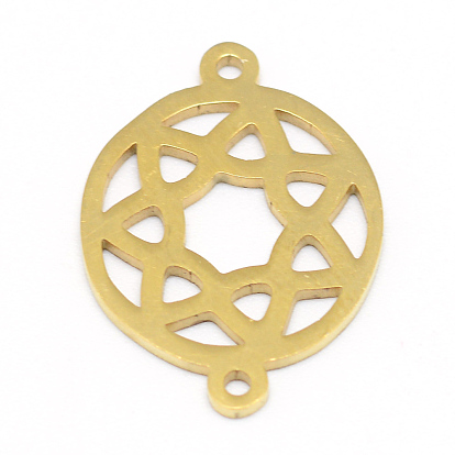 Вакуумное покрытие pvd 201 подвески-соединители из нержавеющей стали, плоские круглые с цветком