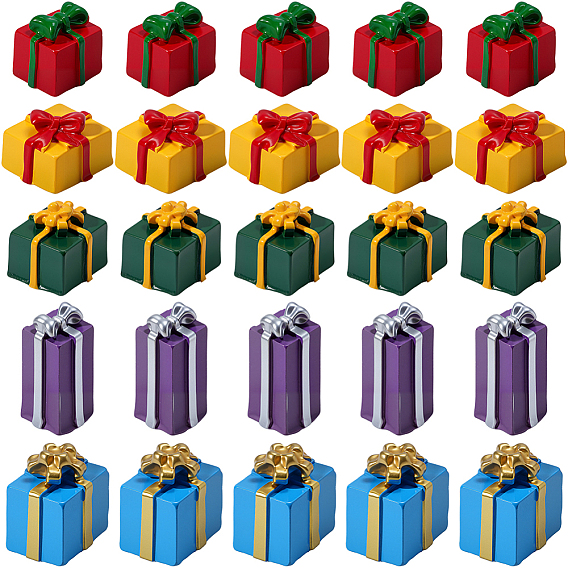 30 шт. 5 стили рождественские непрозрачные кабошоны из смолы, подарок