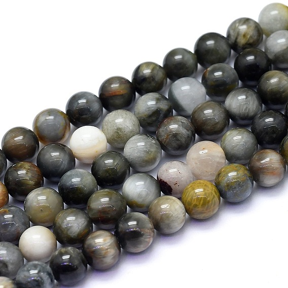 Шарики глаза пряди натурального Хока, орлиный глаз камень, круглые