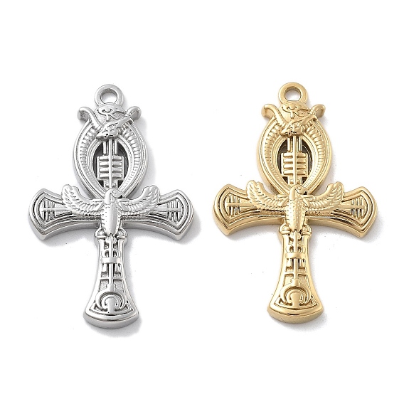 304 подвески из нержавеющей стали, анкх египетский крест с орлом саладина шарм, ионное покрытие (ip)