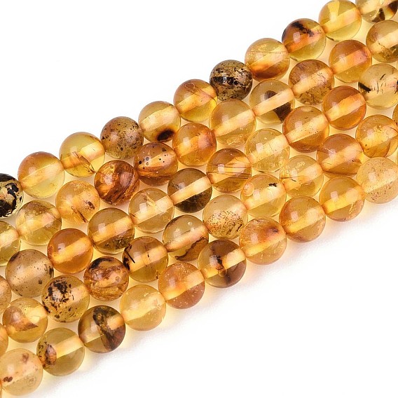 Янтарные шарики нити, круглые