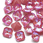 Pointed Back K9 Glass Rhinestone Cabochons, Back Plated, Fluorescent, Octagon