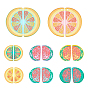 16Pcs 2 Style Translucent Acrylic Pendants, 3D Printed, Orange & Watermelon