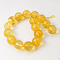 Natural Quartz Crystal Beads Strands, Dyed & Heated, Imitation Citrine, Faceted, Round