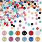 120piezas 12 colores mini botón de resina, Accesorios de prendas de vestir bjd para muñecas con 2 agujeros, plano y redondo