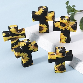 Cross Food Grade Eco-Friendly Silicone Focal Beads