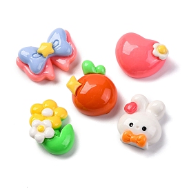 Cartoon Opaque Resin Decoden Cabochons, Mixed Shapes