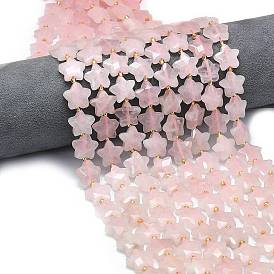 Природного розового кварца нитей бисера, граненые, звезда, с бисером