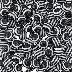 200 шт. круглые полосатые бусины из смолы