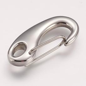 304 Stainless Steel Push Gate Snap Keychain Clasp Findings