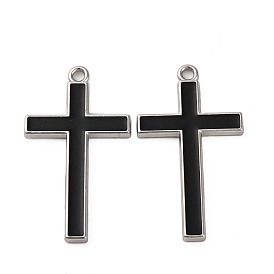 Подвески из эмали и сплава, без свинца и без кадмия, крест очарование, платина