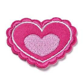 Heart with Flower Appliques, Computerized Embroidery Cloth Iron on/Sew on Patches, Costume Accessories