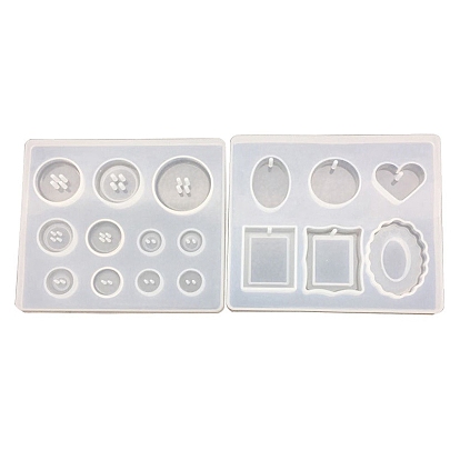 Moules en silicone de qualité alimentaire pour pendentif/bouton, bricolage, moules de résine, lettre/cœur/papillon