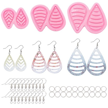 Силиконовые формы для сережек-слезинок своими руками, с латунным серьги крюков и железа прыжковых колец