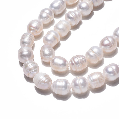 Natural Cultured Freshwater Pearl Beads Strands, DIY Material for Mother's Day Gift, Polished Rice
